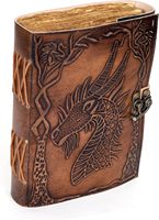 New Era Großhandel Vintage Einhorn-Drachen Geprägtes Leder-Hardcover-Tagebuch Handgefertigtes Fadenheftung Tagebuch mit Büttenrand Antikes Papier Geschenk