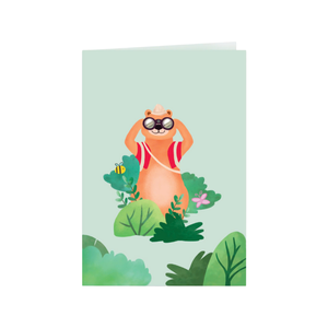 Carte de voeux pop-up 3D personnalisée Ours brun explorant la forêt Carte de voeux pop-up 3D avec enveloppe spéciale pour souvenir - Product Image 1