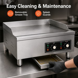 Commercial Electric Flat Top Griddle 5.4kW 220V Countertop for Cafe Diner Breakfast Bacon <b>Egg</b> Kitchen - Product Image 4