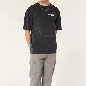 Diseño personalizado al por mayor hombres ácido lavado camiseta mejor calidad precio barato hombres ácido lavado camiseta - Product Image 3