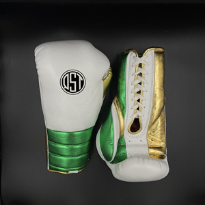 QST Hot Selling Leather Boxing <b>Gloves</b> Full Finger <b>Moisture</b> Wicking Customized Logo Design High Quality Boxing Competition <b>Gloves</b> - Product Image 2