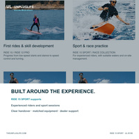Planche de surf électrique UNPLUGLIFE RIDE 15 SPORT avec moteur 15 kW, en fibre de verre, et batterie 6,3 kWh
