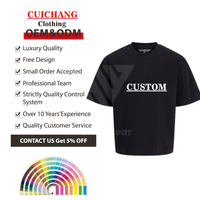 T-shirt court en coton épais brodé respirant pour homme, coupe ample et oversize, avec imprimé graphique – Conception gratuite