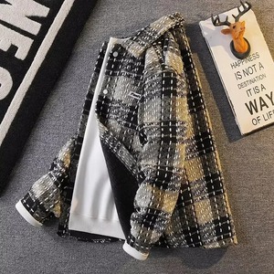 Veste en flanelle décontractée à carreaux pour hommes automne hiver nouveau Style marque de mode doublé polaire haut de gamme sensation Sport manteau longueur régulière - Product Image 6