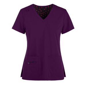 Ensemble performance durable pour femmes chemise douce à col en V pantalon fuselé pour infirmière logo personnalisé ensemble de gommage à bas prix pour hôpitaux médicaux vente en gros - Product Image 4