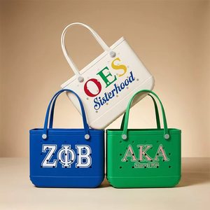 Bolsa de playa EVA con letras griegas personalizadas, impermeable, de gran capacidad, bolsa de mano para hermandad, bolsa de playa de goma para regalo de hermandad - Product Image 1