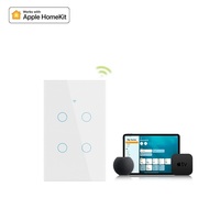 Produits pour la maison intelligente Vie intelligente Panneau tactile Interrupteur d'éclairage sans fil Wi-Fi Compatible avec le système Apple HomeKit Interrupteur Contrôle Siri