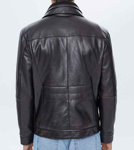Nouvelle collection décontractée pour l'hiver 2025 – Blouson moto homme en cuir d'agneau véritable, imperméable, avec col en fourrure, couleur personnalisable, haute qualité - Product Image 4