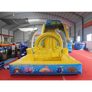 Commercial <b>Inflatable</b> Bouncy Castle Giant Double Lane Slide Kids Outdoor Playground Equipment Cartoon Theme <b>Inflatable</b> <b>Bouncer</b> - Product Image 1