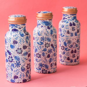 Enamel Sticker New Design Silver Finishing 2026 Pure <b>Copper</b> Water <b>Bottle</b> Hand Grip Rope American Style for Ayurveda Home Gym - Product Image 5