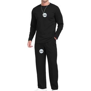 Ensemble de survêtement pour homme, taille grande, bleu, col rond, pantalon de survêtement - Product Image 6