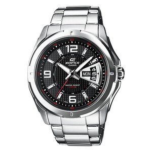 Reloj EDIFICE Clásico Negro y Plateado de Acero Inoxidable EF 129D 1AVEF, Diseño Moderno para Negocios, Movimiento de Cuarzo, Resistente al Agua (5 bar) - Product Image 1