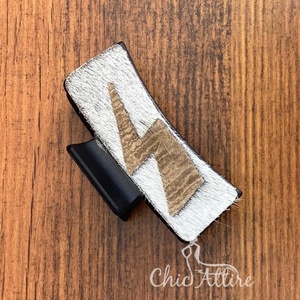 Pinces à cheveux gravées au Laser en cuir de vachette de qualité supérieure pour les pinces à cheveux en cuir véritable de nouveau Design des femmes Unique Durable et élégant - Product Image 1