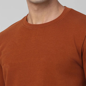 Pull en éponge française d'hiver de haute qualité pour hommes, épaule tombante en coton uni personnalisé avec logo en relief 3D, sweat-shirt ras du cou ODM - Product Image 4