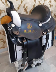 Sillín de doma de cuero de caballo ecuestre, sillín de alta calidad para espectáculo de caballos, sillín de diseñador cosido para exportación - Product Image 2