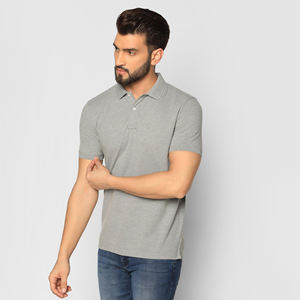 Camiseta de manga corta para hombre de alta calidad para Polo 100% algodón transpirable antiarrugas patrón sólido camiseta lisa logotipo personalizado - Product Image 4