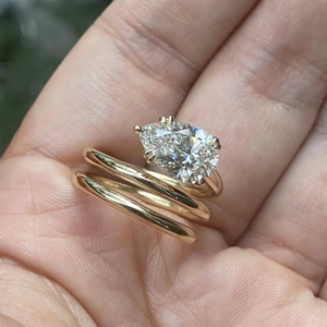 Bague en diamant moissanite poire de 3 carats, plaquée or rose 10 carats, plaquée platine, certifiée IGI, bijoux originaux, vente chaude - Product Image 5