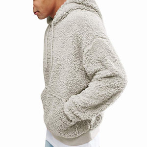 Sudadera con capucha de Sherpa para hombre y mujer, de algodón, personalizado, de alta calidad, a la moda, Color blanco, venta al por mayor - Product Image 2