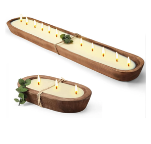 Cuenco de masa de madera, soporte para velas, bandeja de decoración navideña, cuenco de madera para velas, fabricación al precio más bajo - Product Image 3