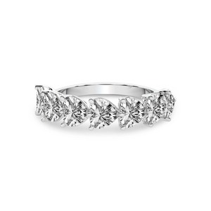 Anillo Sweetheart de Siete Piedras con Diamantes Cultivados en Laboratorio de 1.00 Ct Tw, Oro Sólido de 14K, Color FG, Claridad VS, 7 Diamantes, Detalle Romántico en Fila - Product Image 1