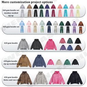 Chándal unisex con estampado personalizado para invierno sólido pesado de felpa francesa 100% algodón Sudadera con capucha y pantalones de chándal conjunto de Jogger - Product Image 4