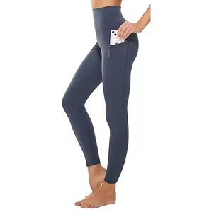 Best Selling High Quality Women's High Waisted Yoga Pants Customizable Solid Pattern Workout <b>Leggings</b> <b>Pockets</b> Gym Fitness Quick - Product Image 5