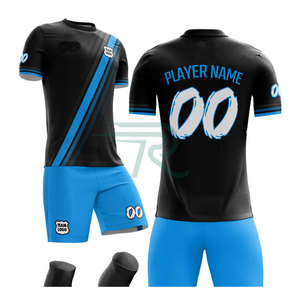 เสื้อฟุตบอลลายทางสั่งทำพิเศษจาก Razorts International ผ้าโพลีเอสเตอร์/คอตตอน 180 กรัม แห้งเร็ว แบบซับลิเมชั่น แขนสั้น ชุดทีมชาย - Product Image 5