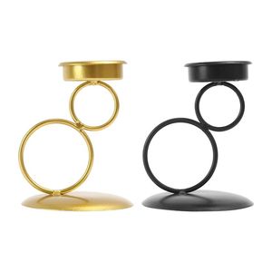 Porte-bougie élégant en métal filaire avec finition noire, adapté au salon, à la chambre à coucher, à la salle à manger et à l'espace de méditation - Product Image 2