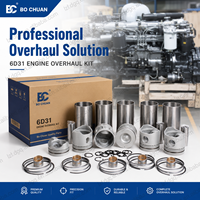 Kit de chemises de cylindre ME012858 6D31, ensemble de chemises de cylindre, piston et segments de piston pour kit de révision et de reconstruction de moteur d'excavatrice, pièces de rechange