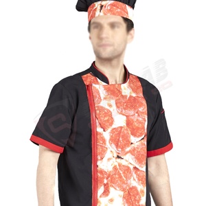 เสื้อโค้ทเชฟสำหรับผู้ชายเสื้อเชฟแขนสั้นแบบสั่งทำ - Product Image 2