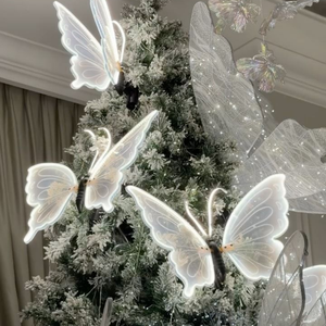 <span class=keywords><strong>Farfalle</strong></span> LED Acriliche Trasparenti 40/60CM con Ali Svolazzanti, Decorazioni per Matrimoni all'Ingrosso - Product Image 1