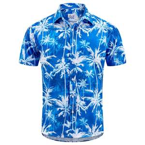 Chemises habillées d'été pour hommes à manches courtes, boutonnées, décontractées, en sergé extensible (polyester/élasthanne), col montant, poche, séchage rapide - Product Image 3