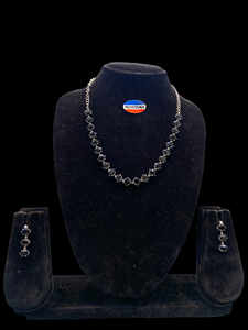 Mode élégant Vintage goutte d'eau diamant en acier inoxydable étincelant bijoux collier boucle d'oreille ensemble pour les femmes fête de mariage - Product Image 3