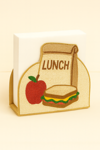 Diseño exclusivo Hamburguesa Papas fritas y Ketchup Diseño de comida rápida Servilletero decorativo Bordado de cuentas artesanales Artículos de decoración de mesa - Product Image 5