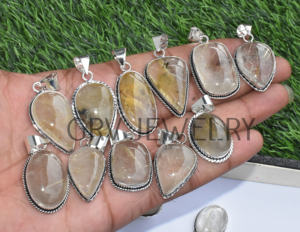 จี้เงินสเตอร์ลิง925ชาติพันธุ์ทำด้วยมือพลอยทับทิมสีทองธรรมชาติสำหรับงานแต่งงานงานครบรอบขายส่งจำนวนมาก - Product Image 1