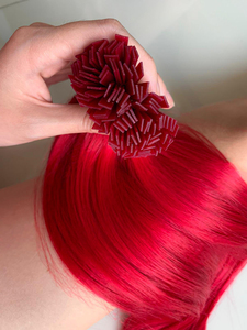 Proveedor al por mayor Extensiones de cabello humano dibujado doble queratina Varios colores Extensiones de cabello con punta plana - Product Image 6