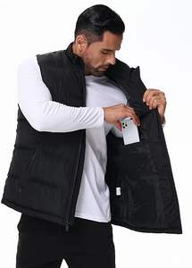 Factory Direct <b>Sale</b> Best Selling Men's Winter Casual High Quality Breathable Customized Puffer Vest <b>Zipper</b> 100% Polyester - Product Image 4