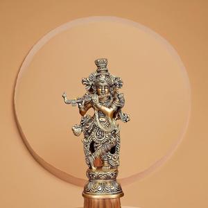 Estatua de latón Shri Krishna para decoración de bodas y Diwali - Product Image 2