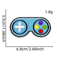 Patch en chenille thermocollant pour jeux vidéo, patchs en sequins brodés, impression par transfert thermique, patchs en sequins en feutre