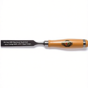 Ciseau de style Ulm avec manche en bois de hêtre CHERRY, largeur de coupe de 6 mm, avec 2 pinces en acier - Product Image 3