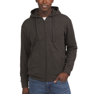 Wholesale Custom Men's Full Zip <b>Thick</b> <b>Fleece</b> Hooded Jacket 100% Cotton Eco-Friendly Breathable Winter Warm Outerwear - Product Image 2