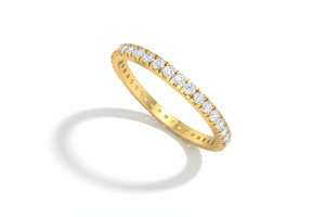 Anillo de Oro de 14K y Diamantes, Clásico, de Banda Completa, para Mujer |   Diamante de Corte Brillante Redondo de 0.49 Quilates - Product Image 4