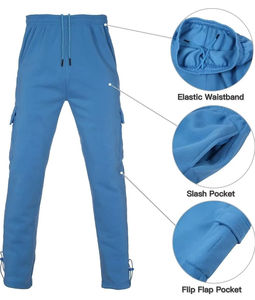 Nouveauté : Survêtement personnalisé pour homme avec fermeture éclair, 100% coton molletonné, sweat-shirt uni décontracté et pantalon de survêtement avec poche cargo, hiver - Product Image 3