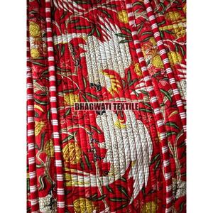 Bolso Tote de bloque con estampado floral acolchado de algodón hecho a mano indio para mujer, bolso de hombro con cierre de cremallera para llevar de viaje para ir de compras - Product Image 4