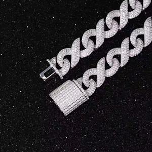 Collar de diamantes VVS Moissanite personalizado de alta calidad estilo Hip Hop con cadena cubana oro amarillo para regalos de hombres y mujeres - Product Image 2