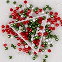 Perles de décoration en plastique ABS imitation argent de 6mm, perles rondes sans trou, perles noires pour la fabrication de bijoux, vente en gros