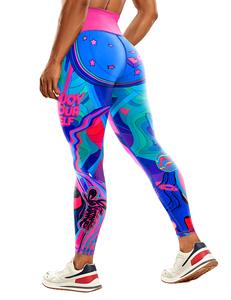 Pantalones de Yoga de Cintura Alta con Efecto Levanta Glúteos, Primavera 2025 - Leggings Deportivos de Secado Rápido con Estampado Floral - Product Image 3