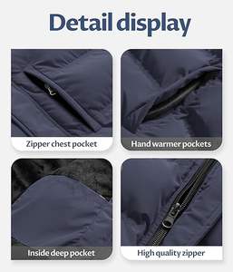 Abrigos cálidos de invierno de calle para hombre personalizados más vendidos, chaqueta acolchada de béisbol acolchada de algodón con cuello levantado en la parte delantera - Product Image 2