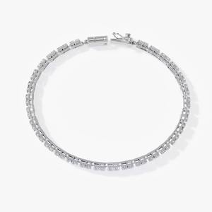 943 plata esterlina moissanita cadena chapada en oro blanco brillante boda novias joyería tenis pulsera para mujer - Product Image 3