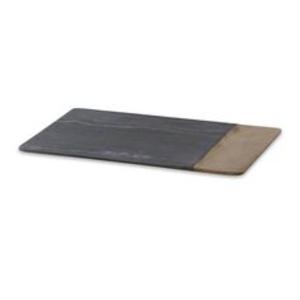 Planche à découper polyvalente en bois et en marbre qui sert également de plateau de service pour les apéritifs, ce qui la rend idéale pour se divertir - Product Image 3